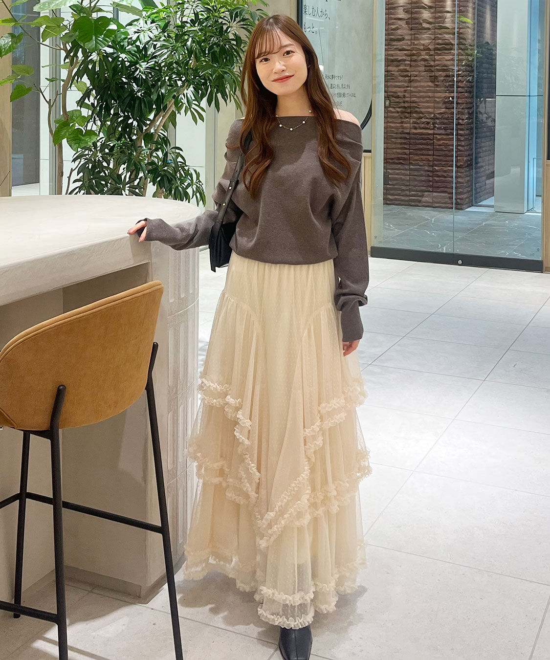 COCO DEAL「ドットチュールティアードフレアスカート」|スカート|