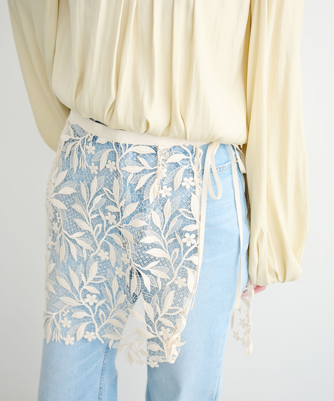 COCO DEAL「レースラップエプロン」|スカート|ベージュ