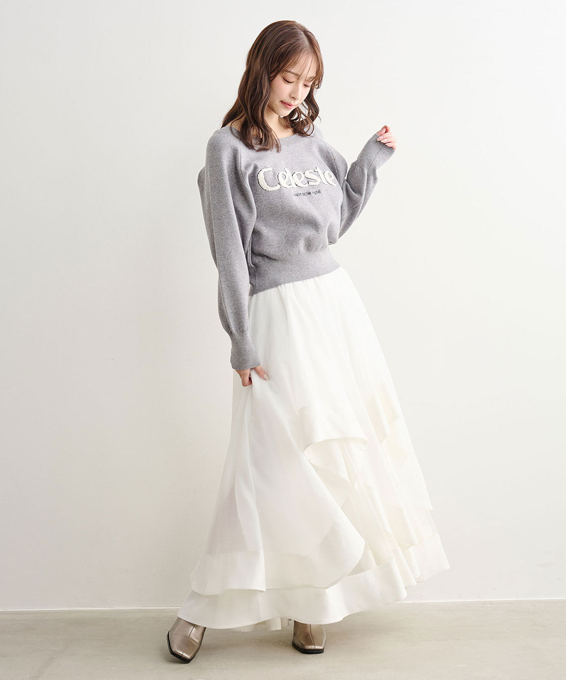 COCO DEAL「スウェットライクロゴニット」|ニット・セーター|