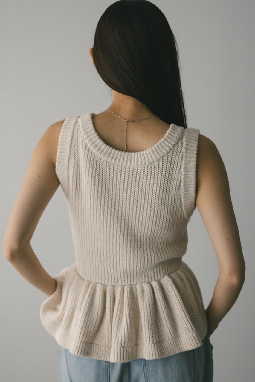 STYLEMIXER「2WAYペプラムニットタンク」|タンクトップ|