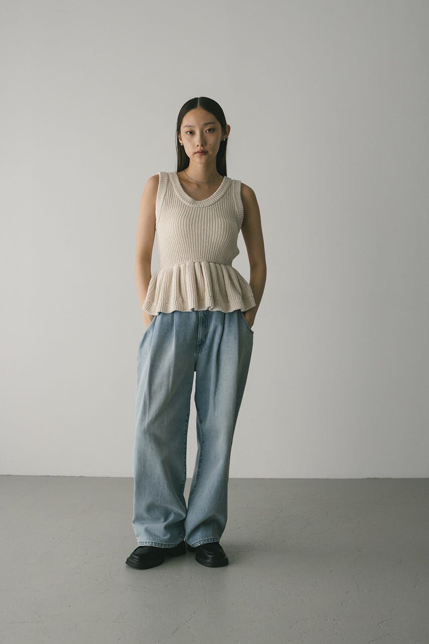 STYLEMIXER「2WAYペプラムニットタンク」|タンクトップ|