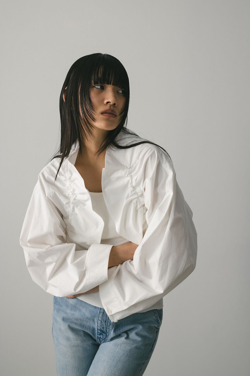 STYLEMIXER「シャーリングフリルジャケット」|ブルゾン・スタジャン|