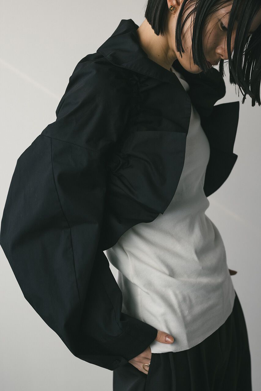 STYLEMIXER「シャーリングフリルジャケット」|ブルゾン・スタジャン|