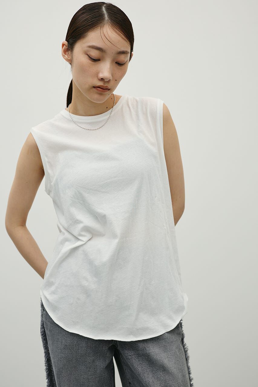 STYLEMIXER「シアーバックシームタンク」|タンクトップ|WHT