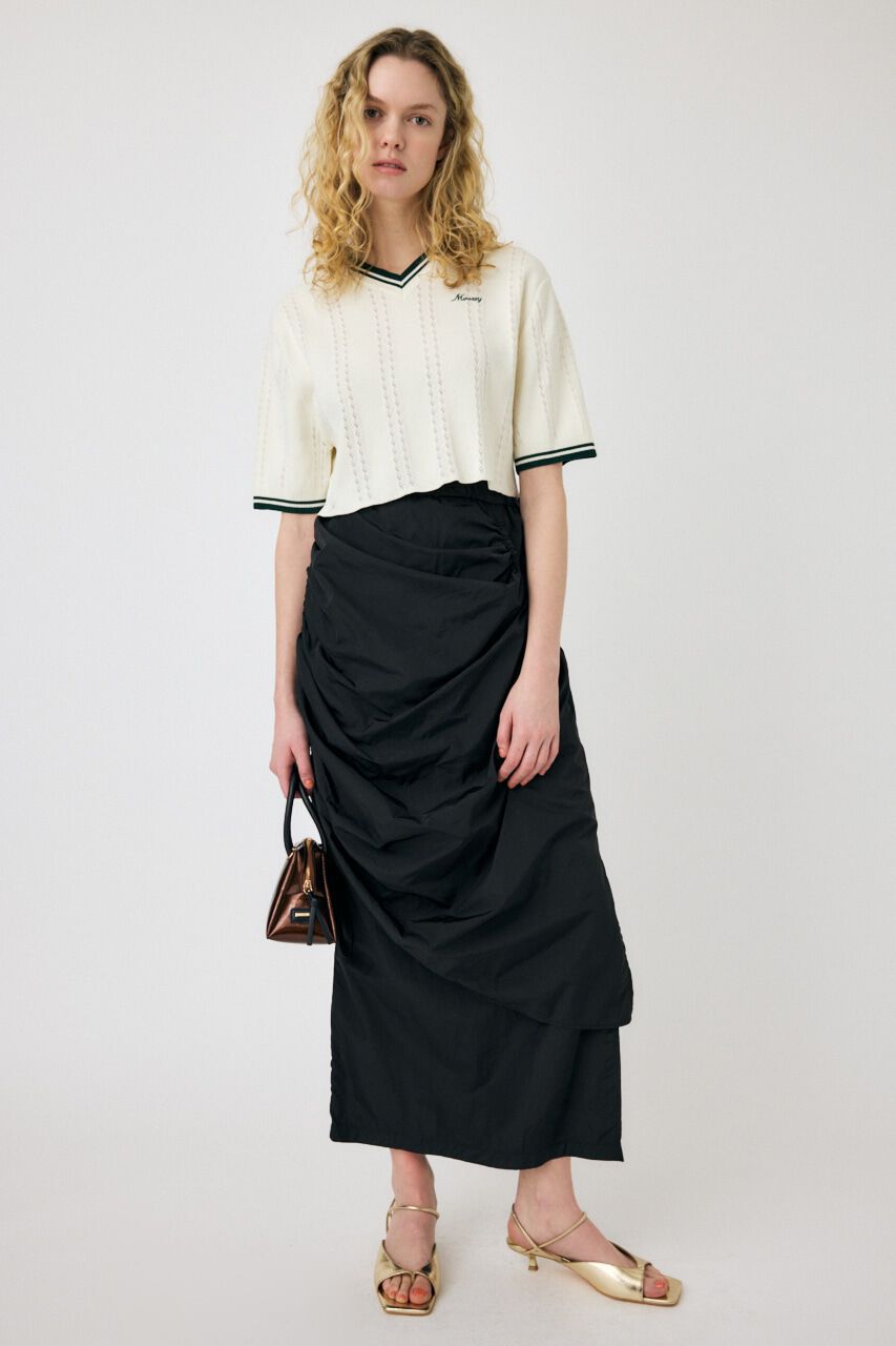MOUSSY「DRAWSTRING GATHER スカート」|スカート|BLK
