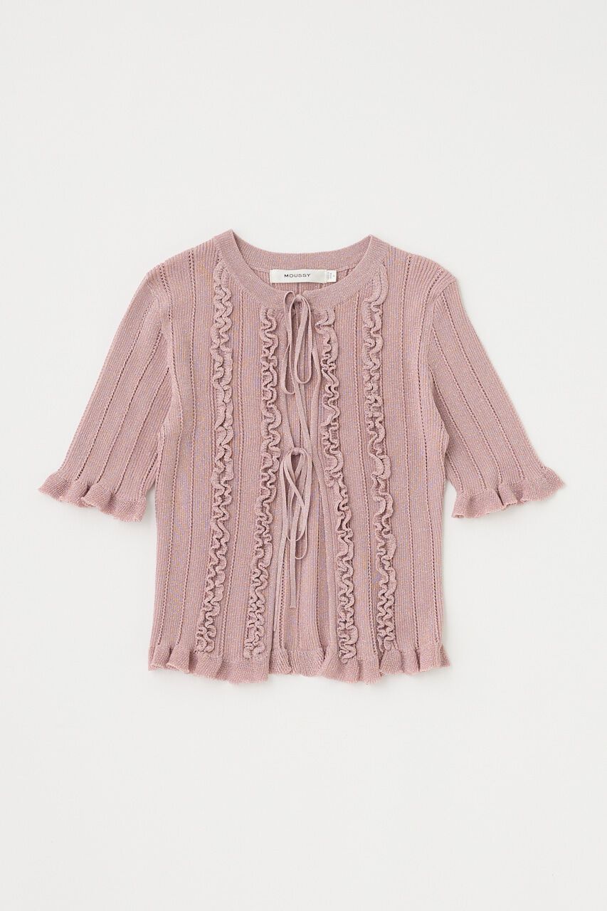 MOUSSY「FRILL STRIPED カーディガン」|ニット・セーター|