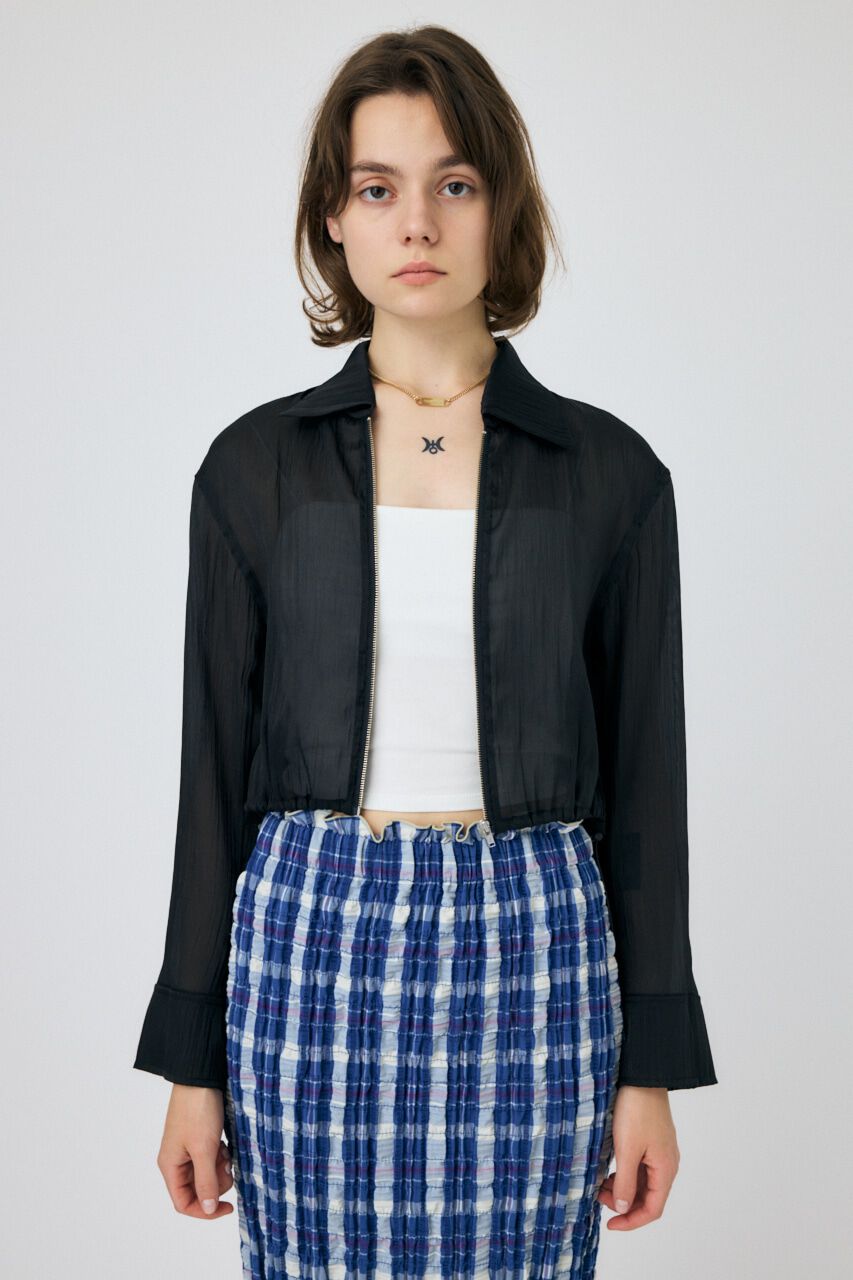 MOUSSY「SHEER CROPPED ジャケット」|シャツ・ブラウス|