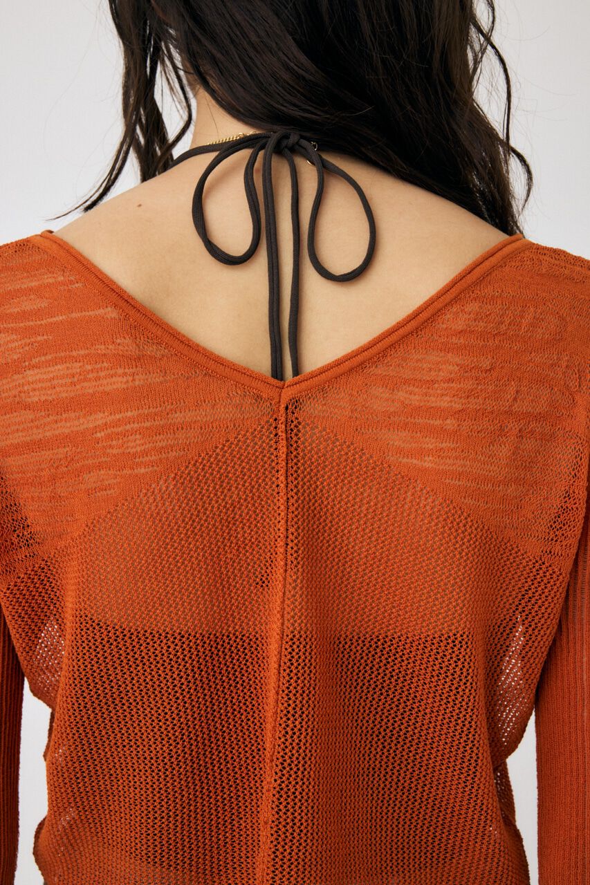 MOUSSY「MESH V NECK ニットトップス」|ニット・セーター|