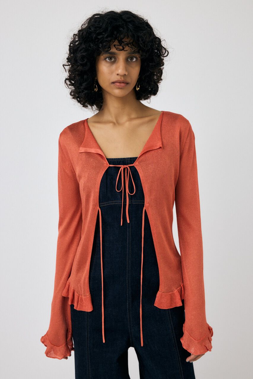 MOUSSY「OPEN NECK SHEER カーディガン」|カーディガン|ORG