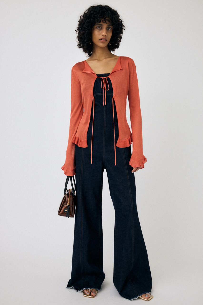 MOUSSY「OPEN NECK SHEER カーディガン」|カーディガン|