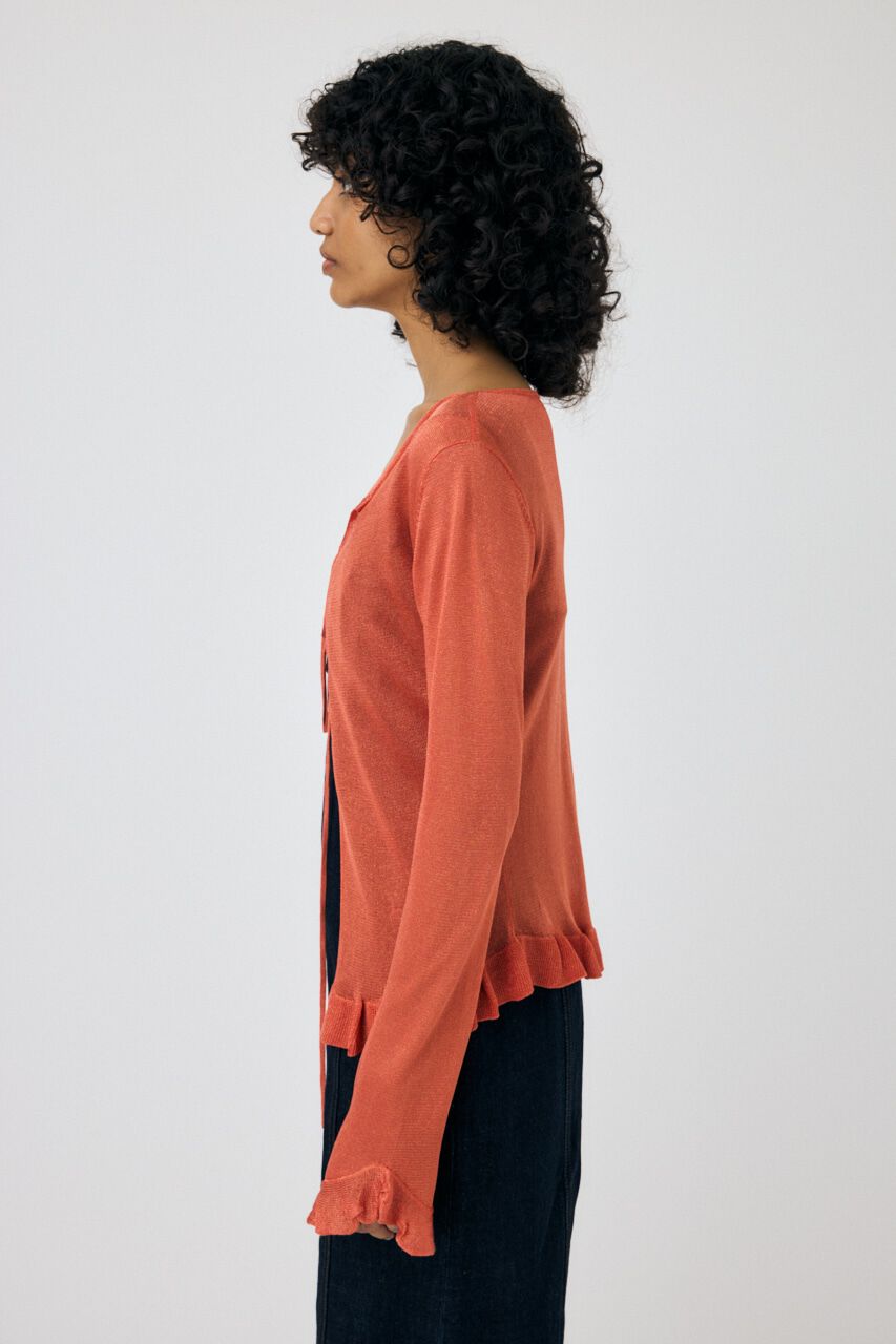 MOUSSY「OPEN NECK SHEER カーディガン」|カーディガン|