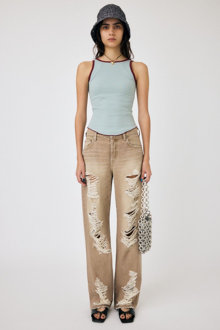 MOUSSY「CUP IN BORDER タンク」|タンクトップ|