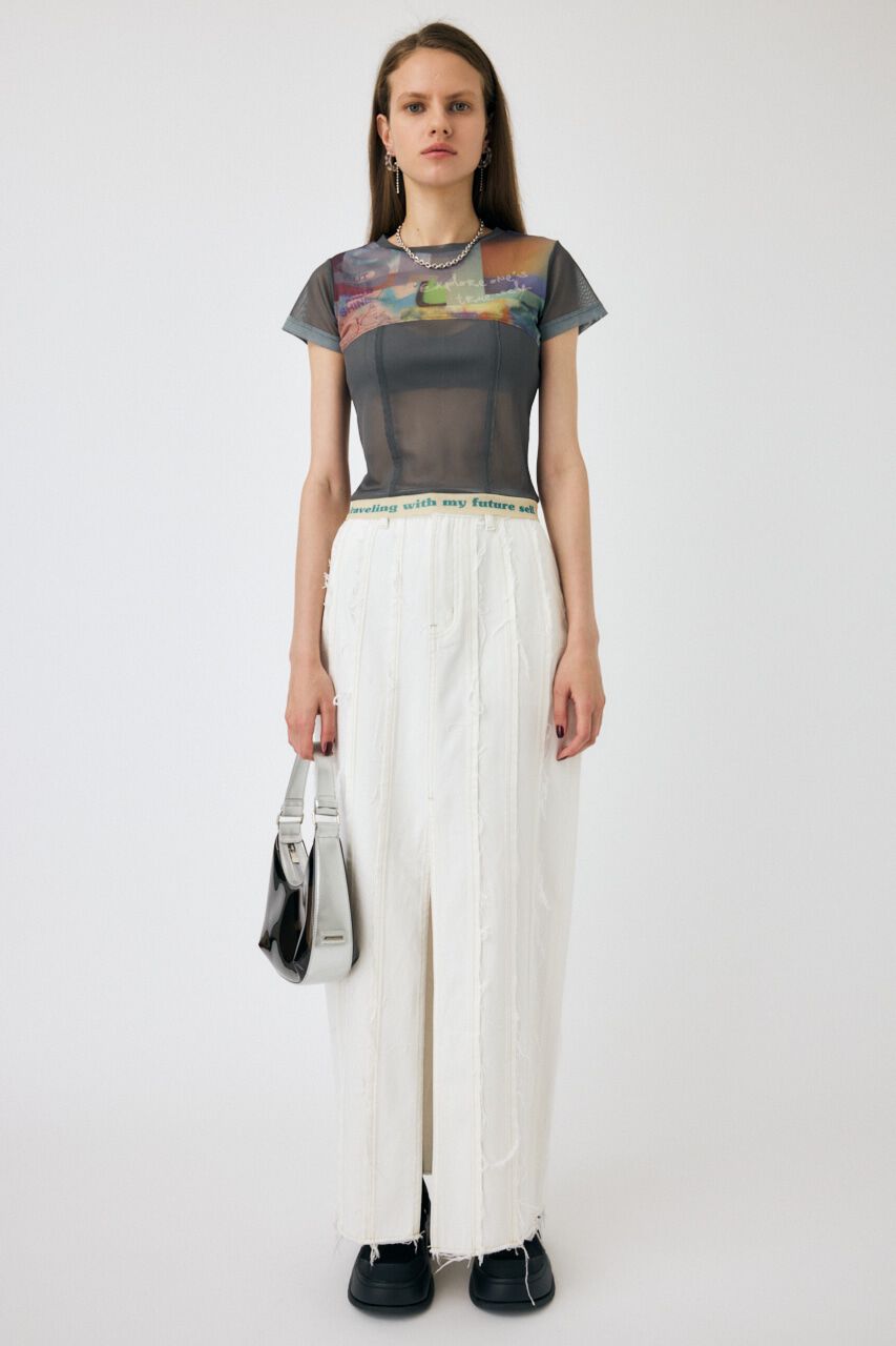 MOUSSY「FRONT SLIT FRINGE スカート」|スカート|