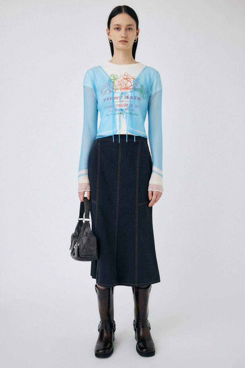 MOUSSY「FRONT TIE シアーカーディガン」|カーディガン|