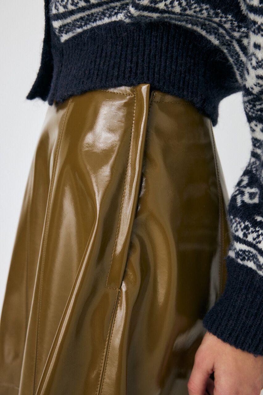 MOUSSY「F/LEATHER フレアスカート」|スカート|