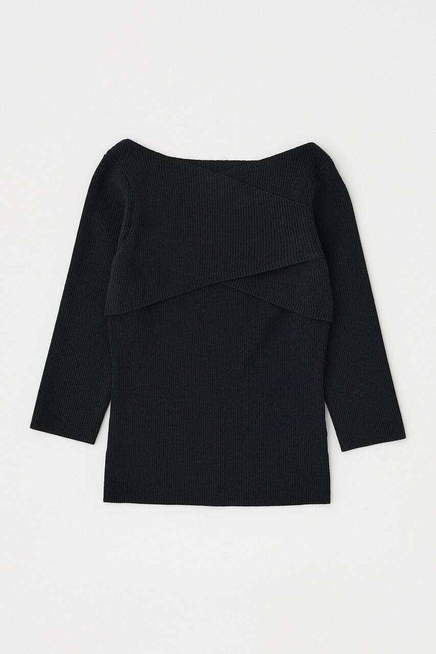 MOUSSY「CROSS OFF SHOULDER ニットトップス」|ニット・セーター|