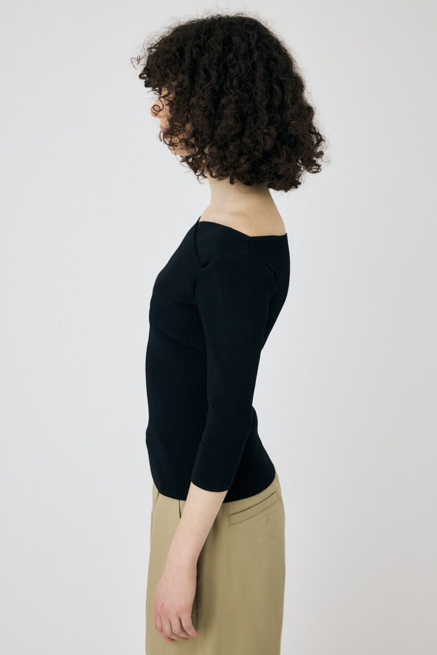 MOUSSY「CROSS OFF SHOULDER ニットトップス」|ニット・セーター|