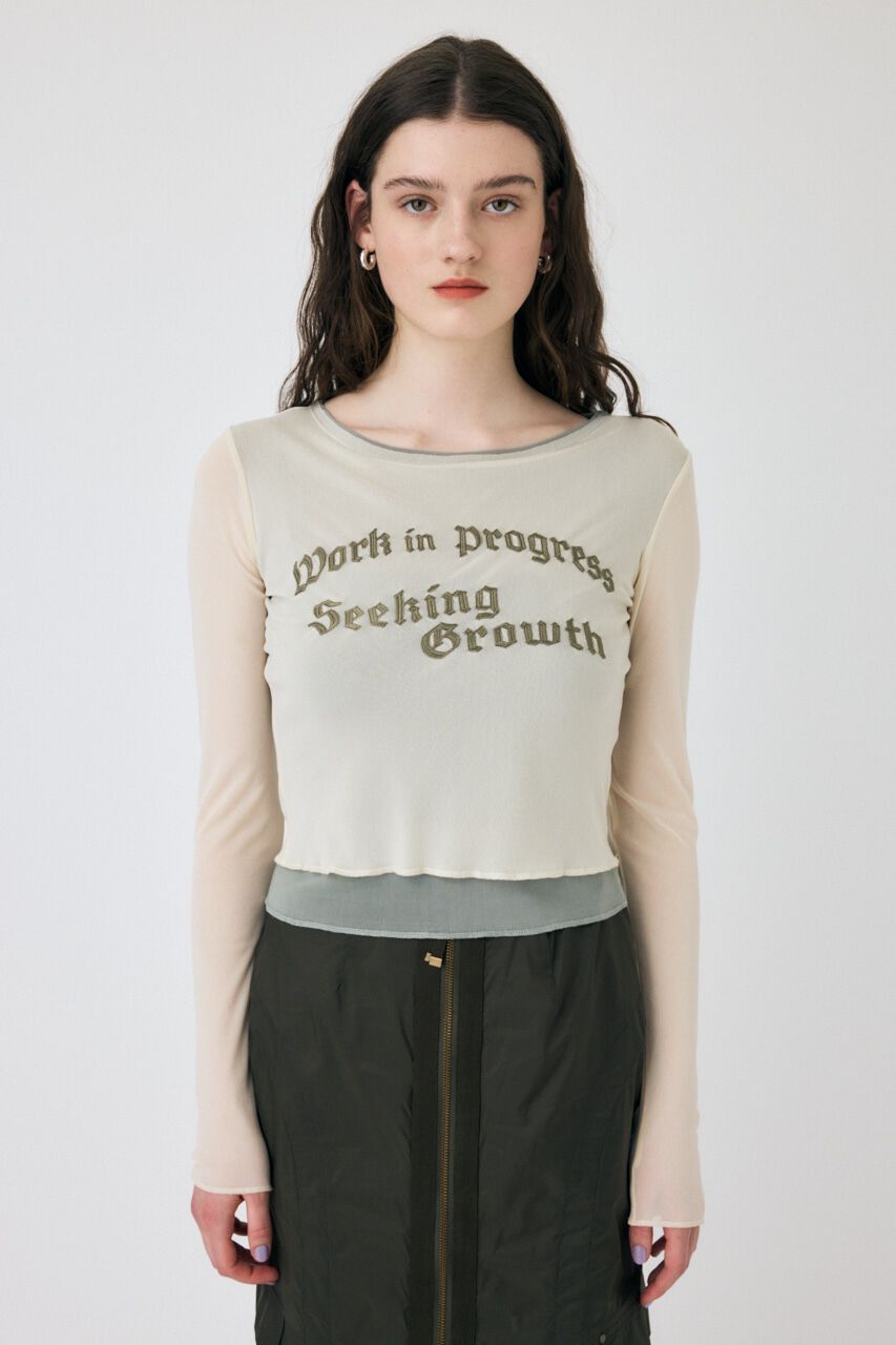 MOUSSY「SHEER LAYERED ロングスリーブTシャツ」|Tシャツ・カットソー|