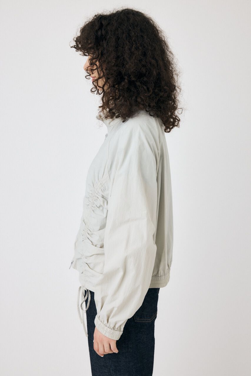 MOUSSY「RIBBON GATHER NYLON ジャケット」|ブルゾン・スタジャン|