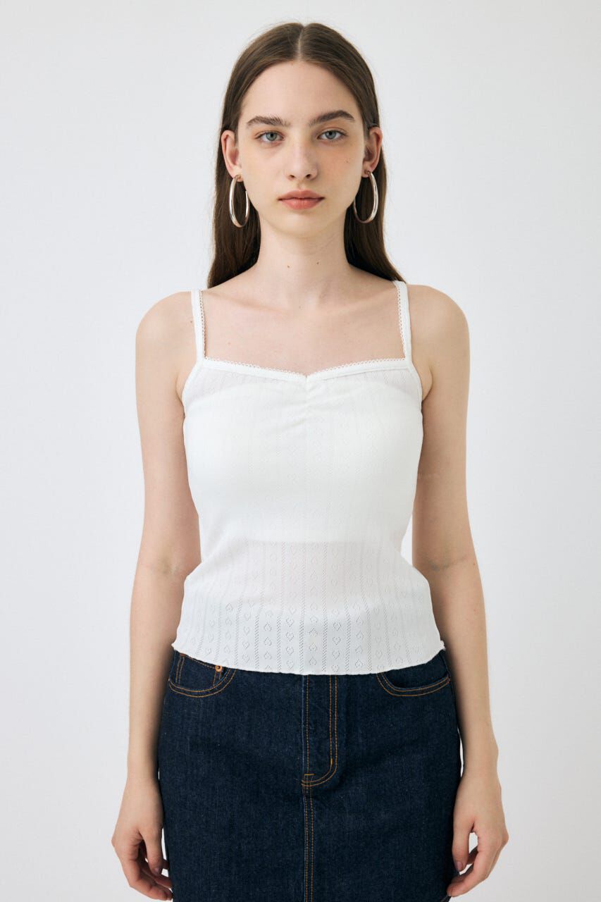 MOUSSY「EYELET U-NECK カーデ & キャミ」|Tシャツ・カットソー|