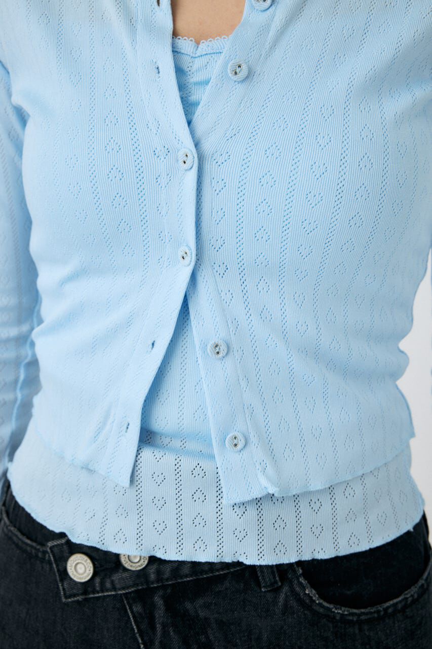 MOUSSY「EYELET U-NECK カーデ & キャミ」|Tシャツ・カットソー|