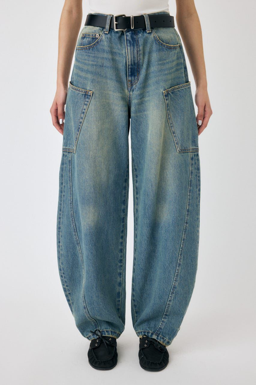 MOUSSY「NARROWED HEM コクーンストレート」|デニム|BLU