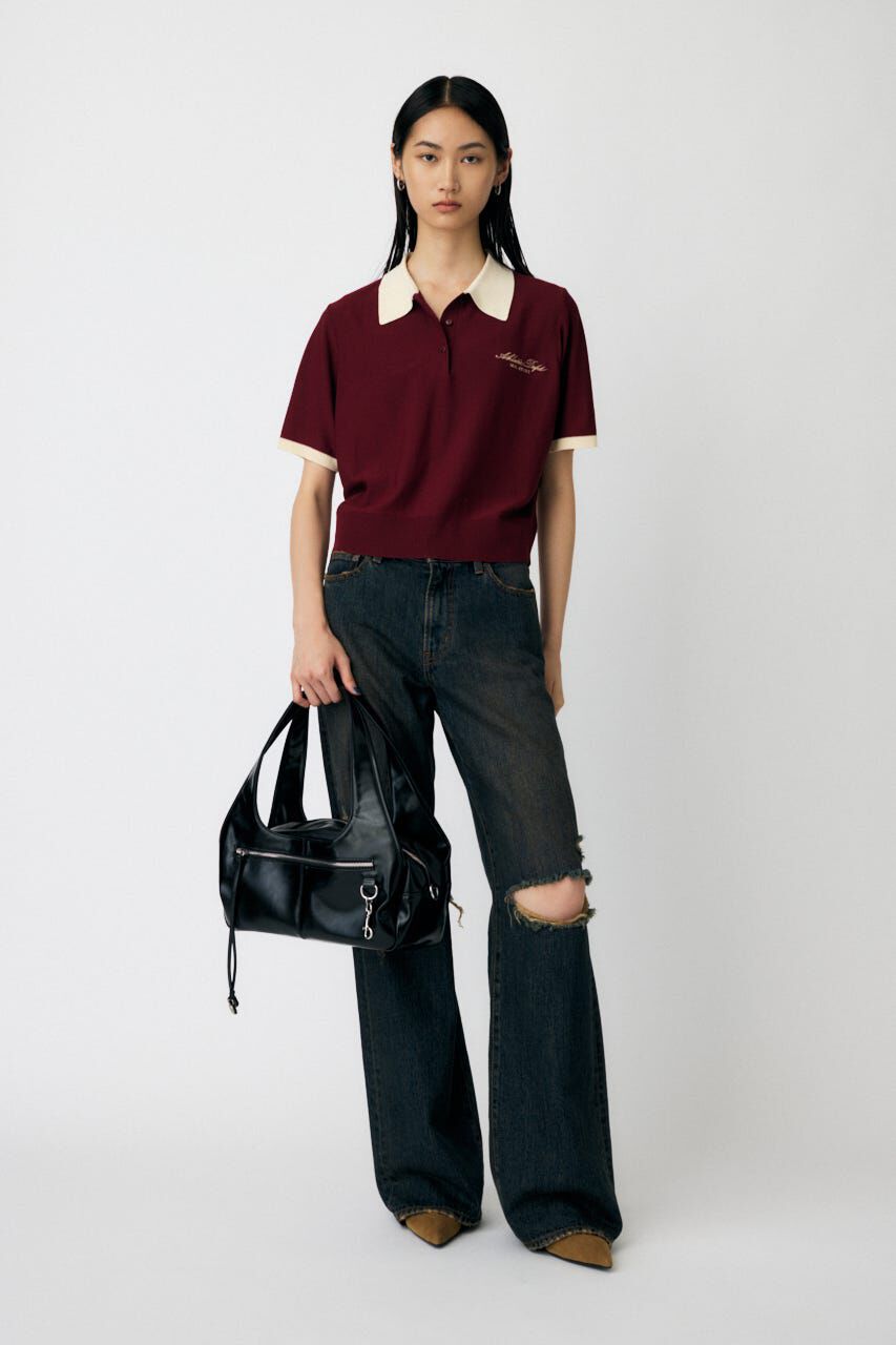 MOUSSY「HALF SLEEVE ニットポロ」|ニット・セーター|