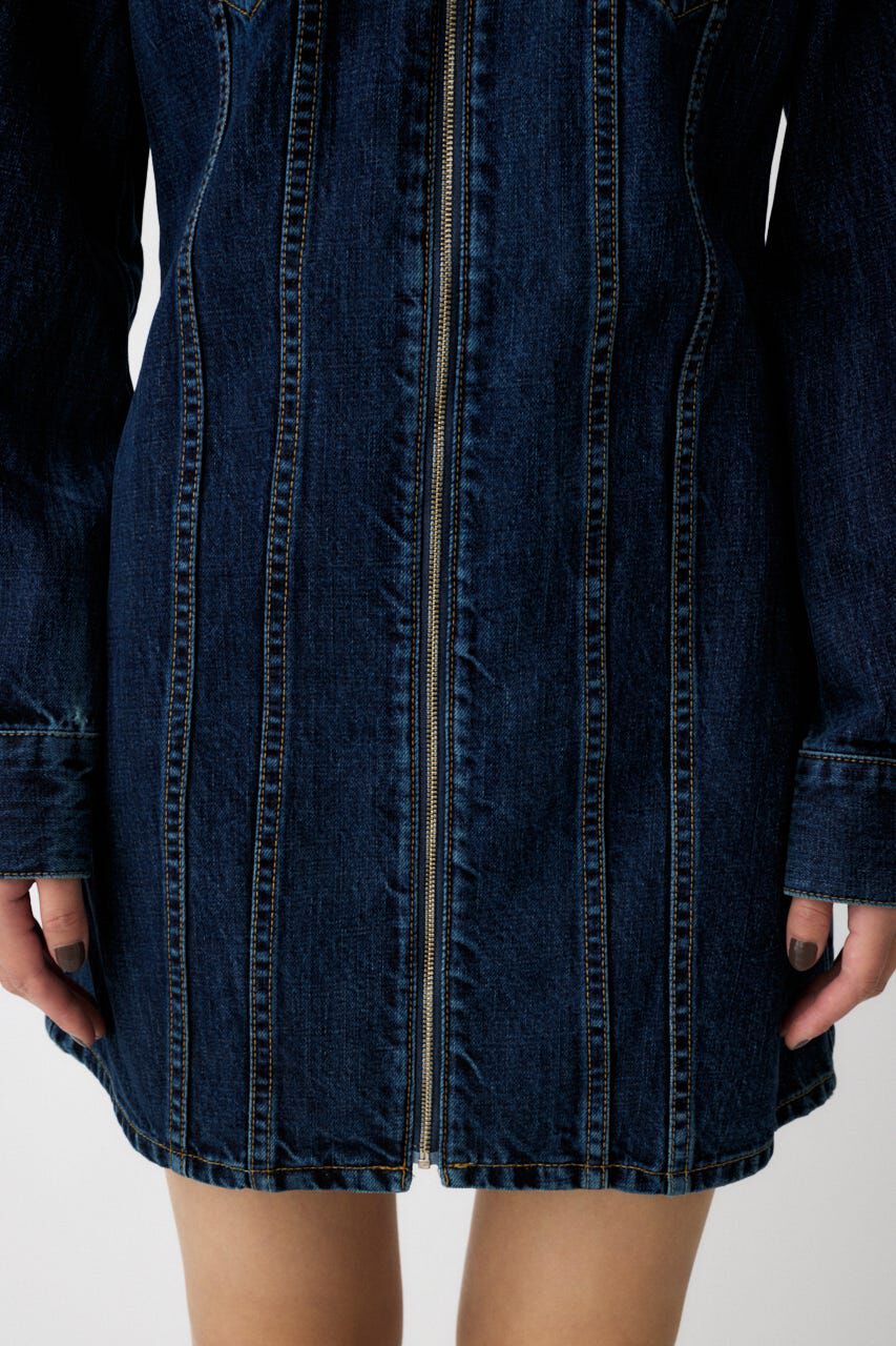 MOUSSY「ZIP UP DENIM ミニドレス」|ワンピース|