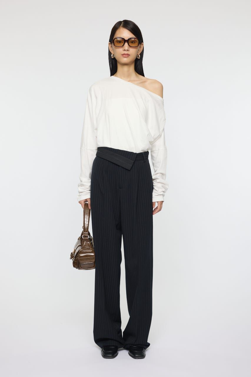 MOUSSY「OVER DYED ONE SHOULDER L/S TEE」|Tシャツ・カットソー|