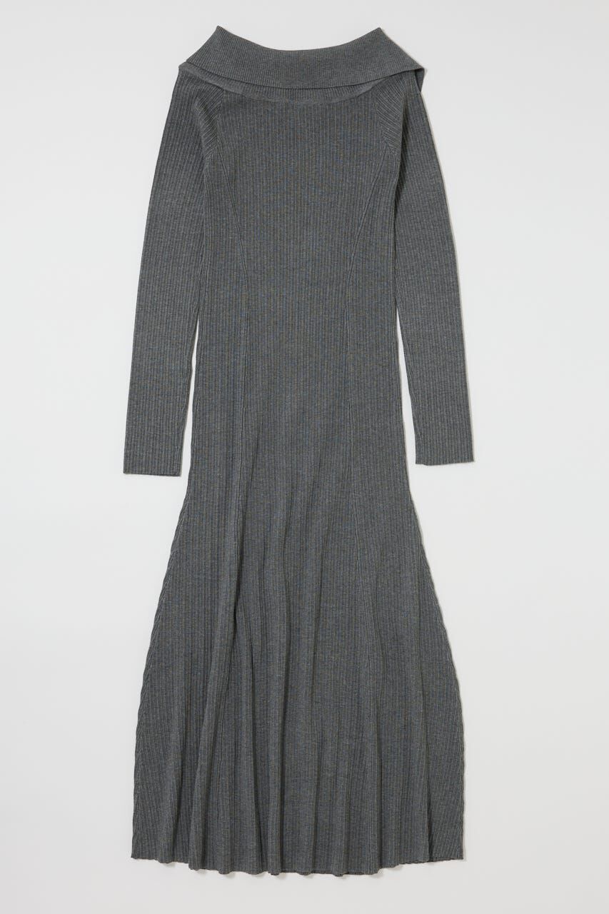 MOUSSY「ASYMMETRY COLLAR KNIT ドレス」|ワンピース|