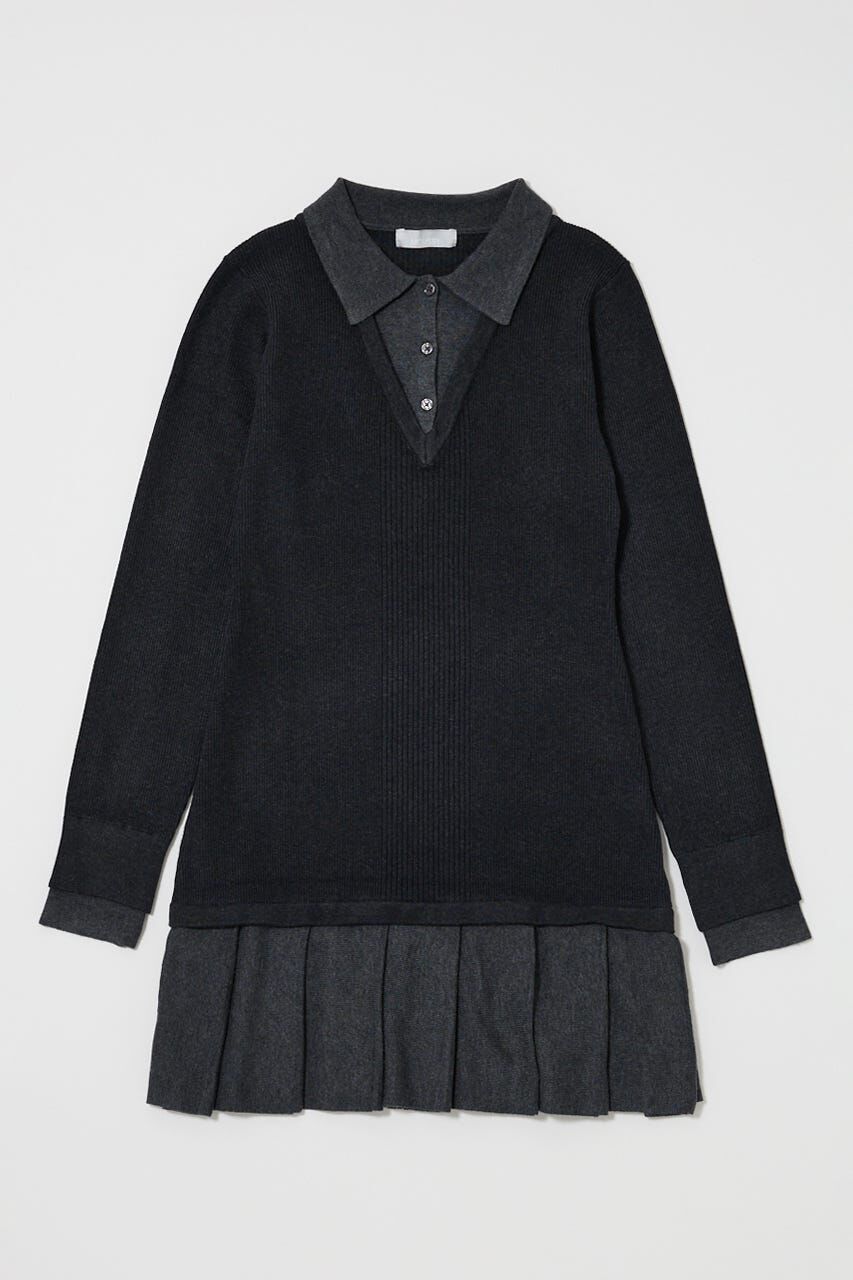 MOUSSY「LAYERED KNIT ミニドレス」|ワンピース|