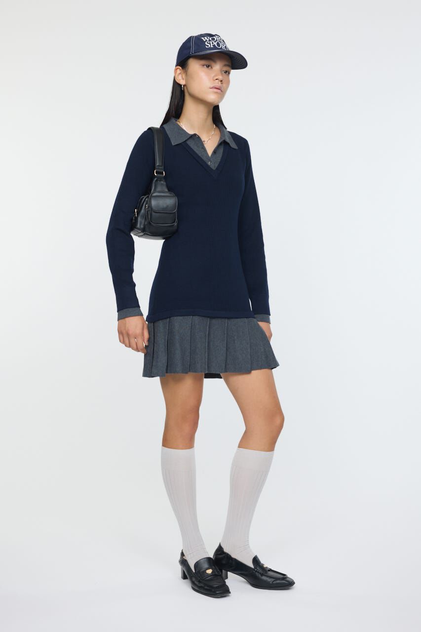 MOUSSY「LAYERED KNIT ミニドレス」|ワンピース|