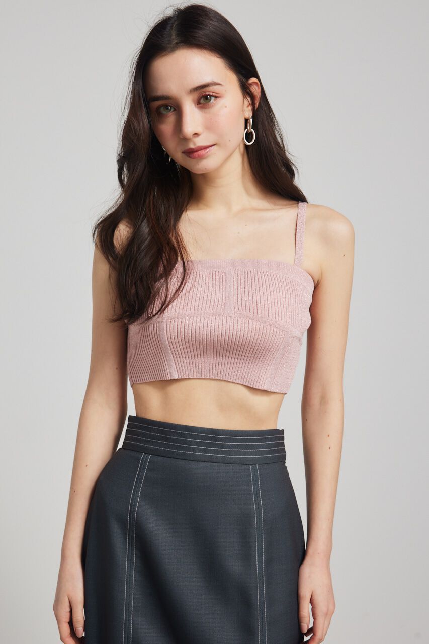 rienda「ビスチェライクKnitベアTOP」|チューブトップ|