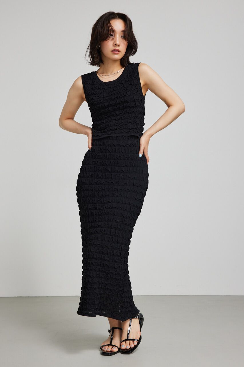 rienda「ポップコーンニットジャストウエストスカート」|スカート|