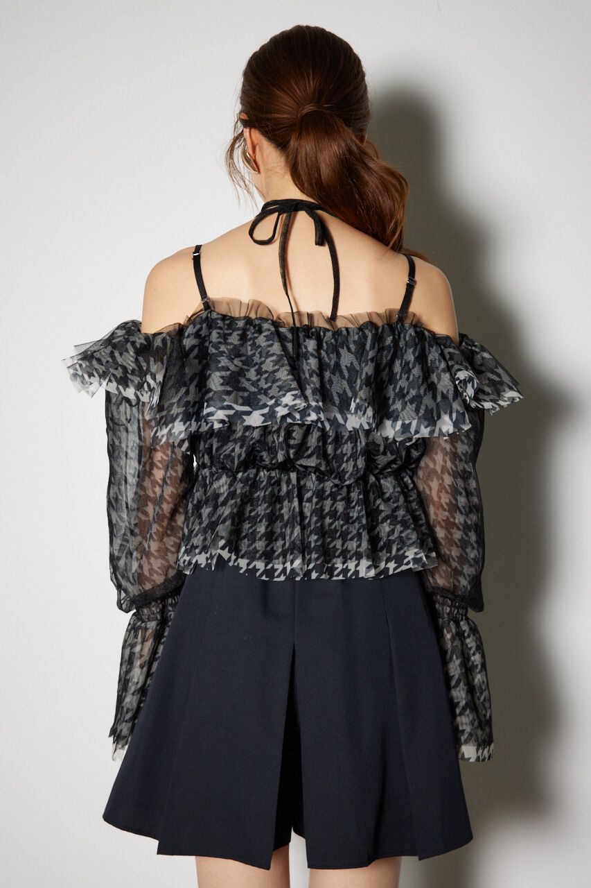 rienda「2WAYギャザーオフショルチュールブラウス」|シャツ・ブラウス|