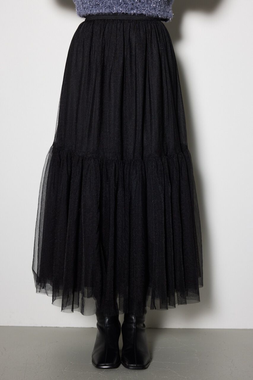 rienda「配色チュールティアードスカート」|スカート|