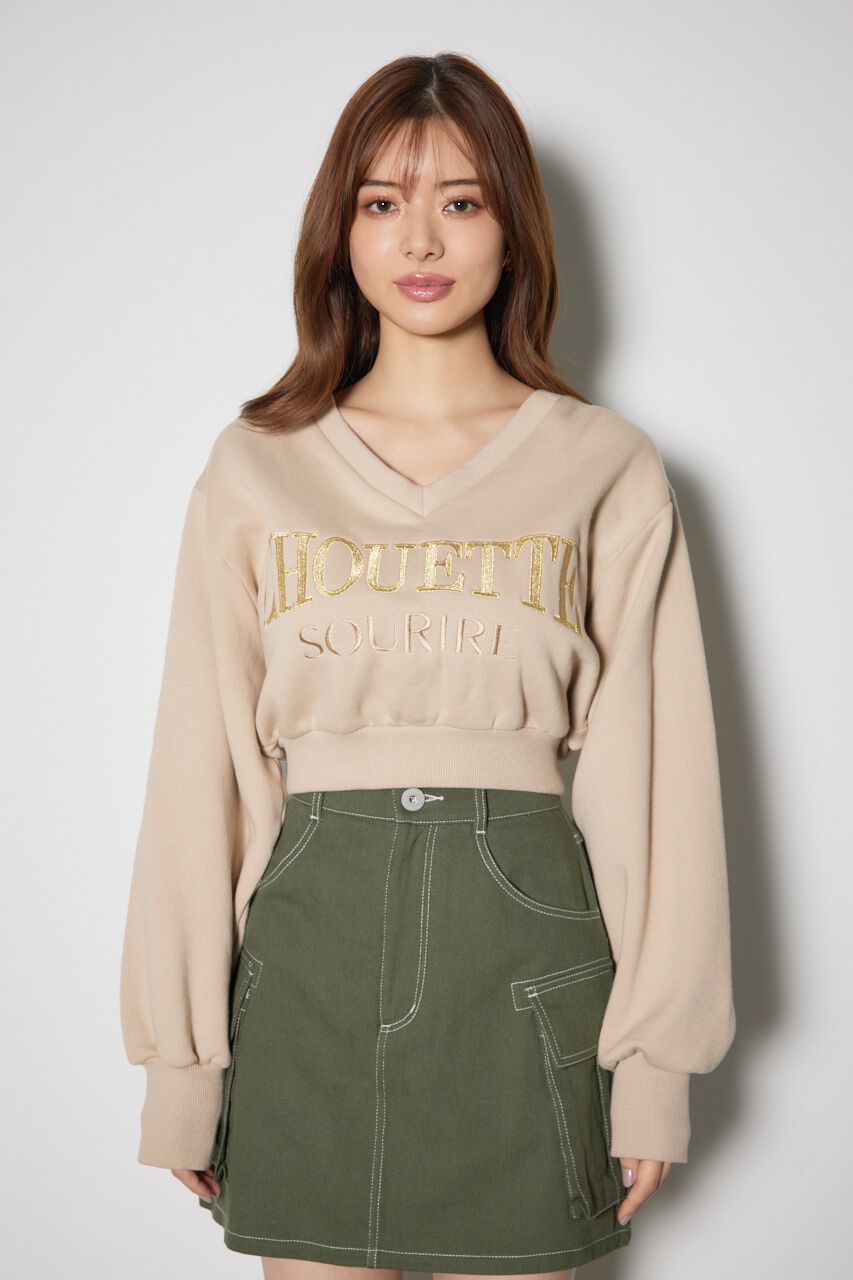 rienda「Vネックショートスウェットトップス」|Tシャツ・カットソー|