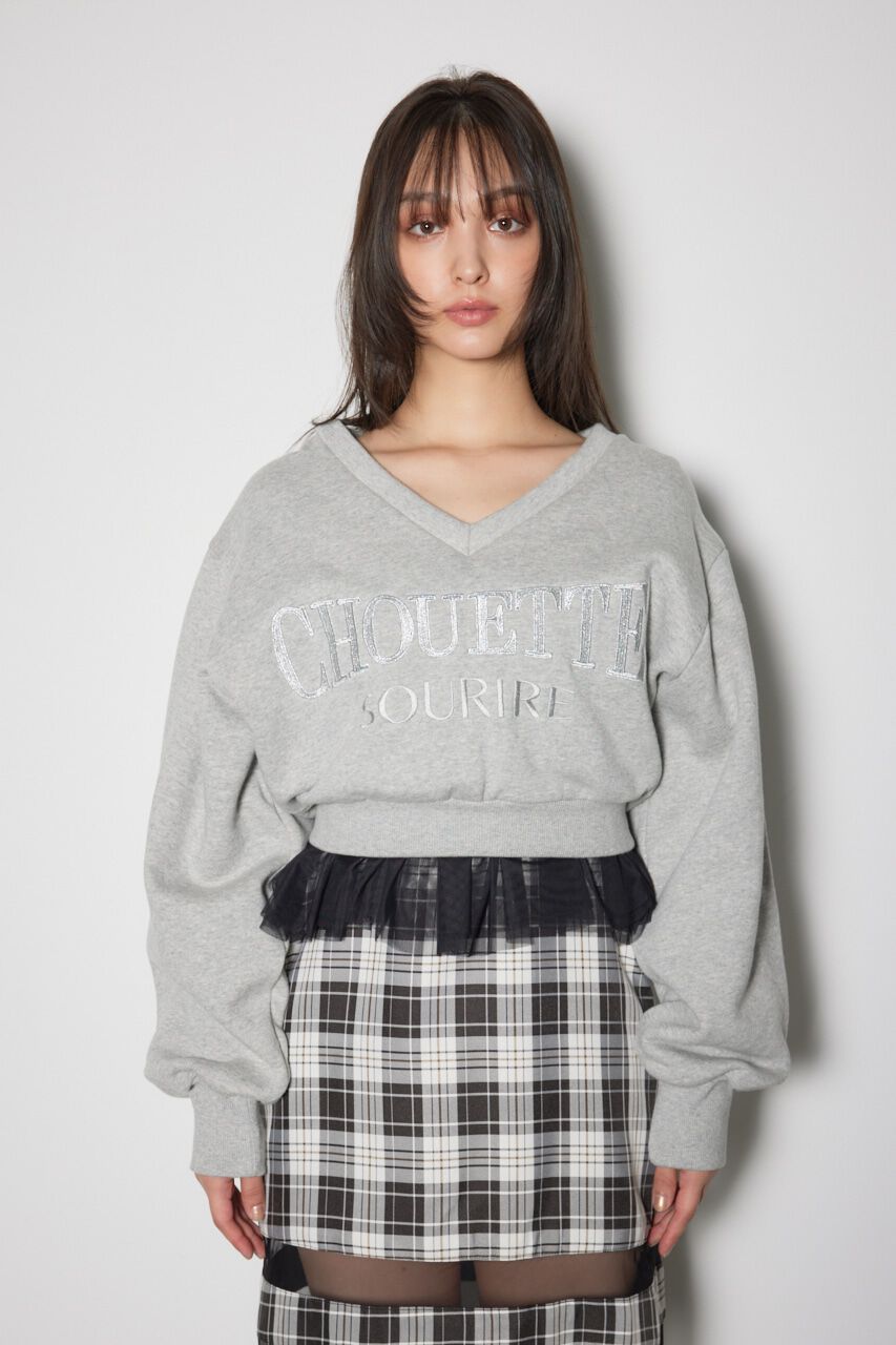 rienda「Vネックショートスウェットトップス」|Tシャツ・カットソー|