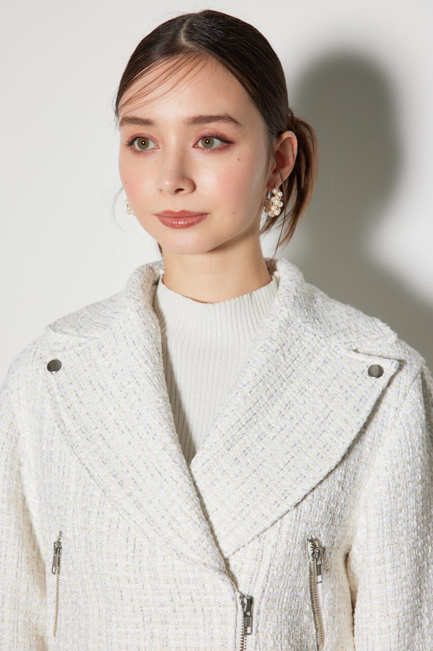 rienda「ツイードショートライダースジャケット」|その他|