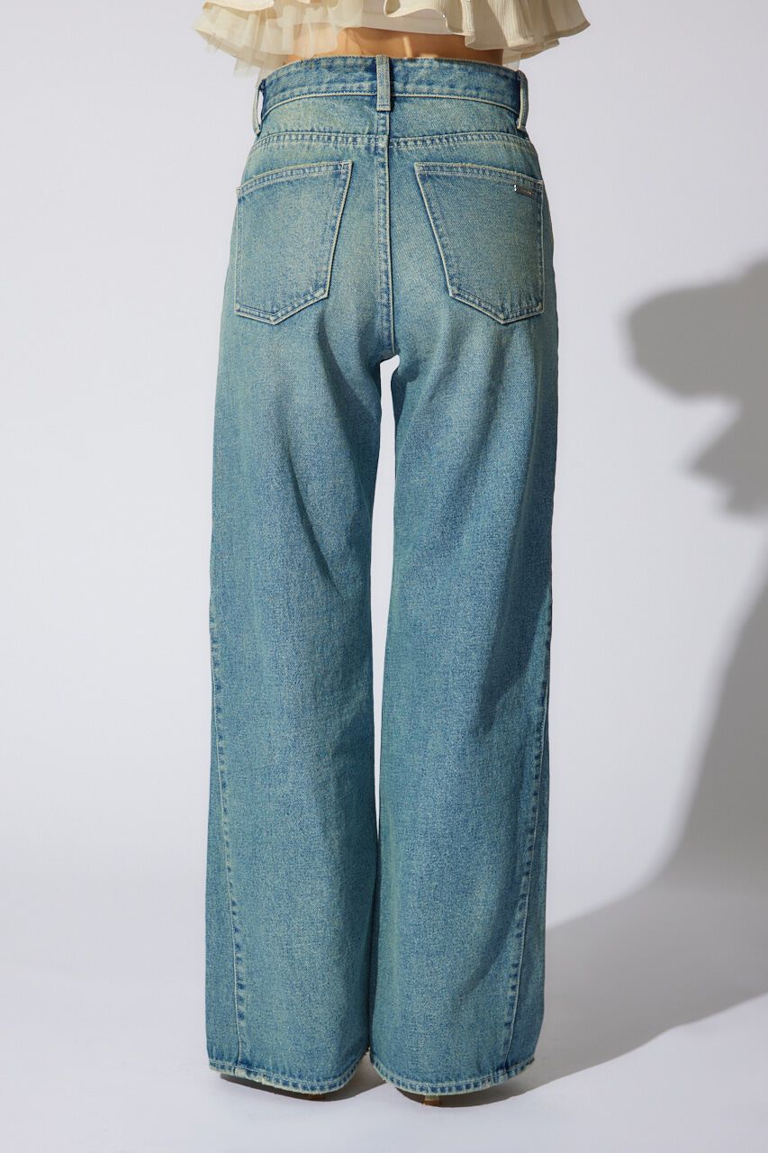 rienda「サイドVラインジャストウエストパンツ」|デニム|