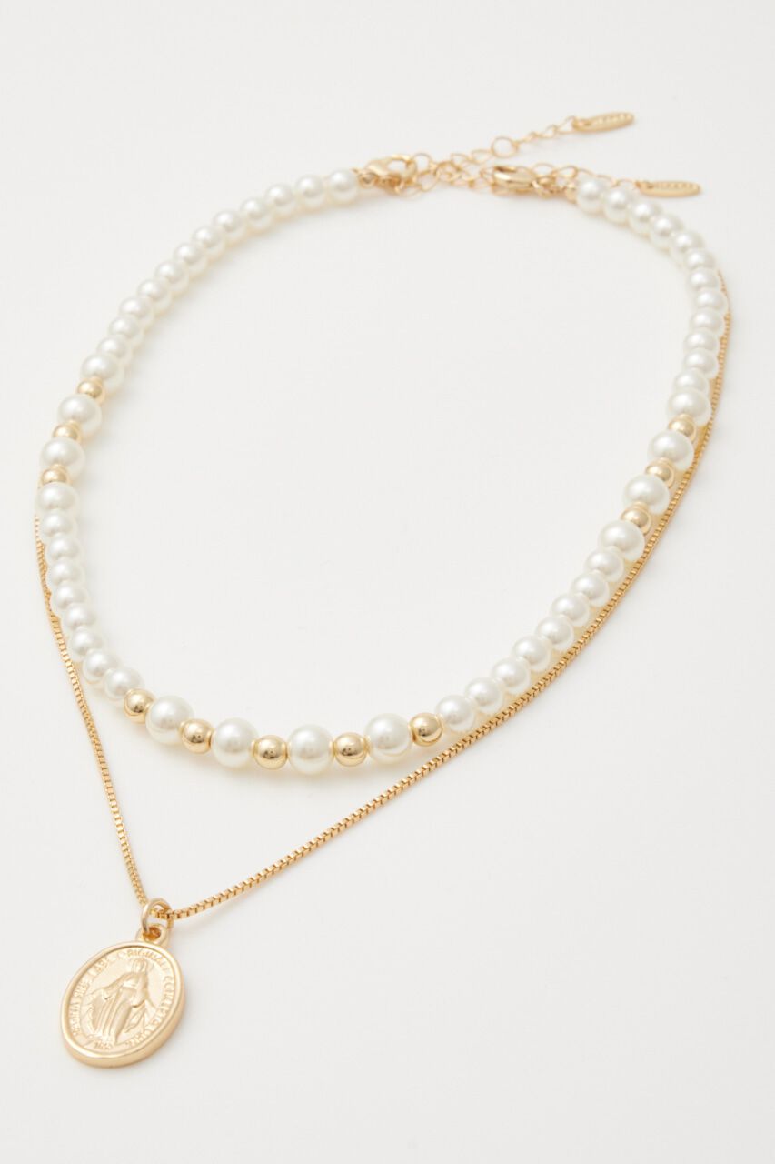 rienda「2レーンコインフェイクパールネックレス」|ネックレス|