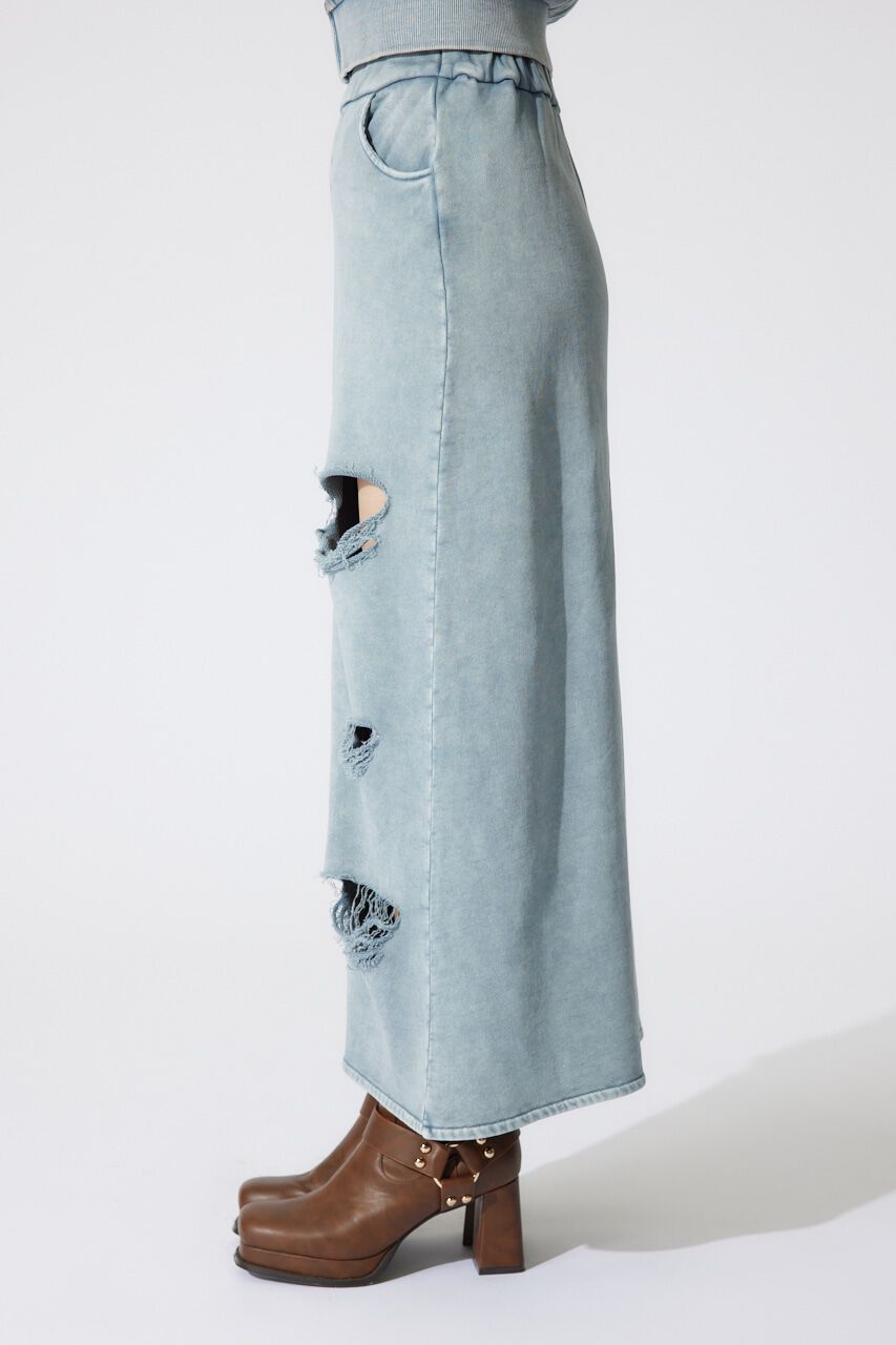 rienda「クラッシュスウェットジャストウエストスカート」|スカート|