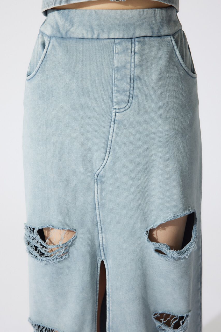 rienda「クラッシュスウェットジャストウエストスカート」|スカート|