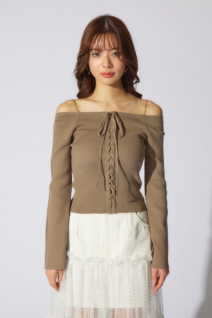 rienda「manywayオフショルニットトップス」|ニット・セーター|