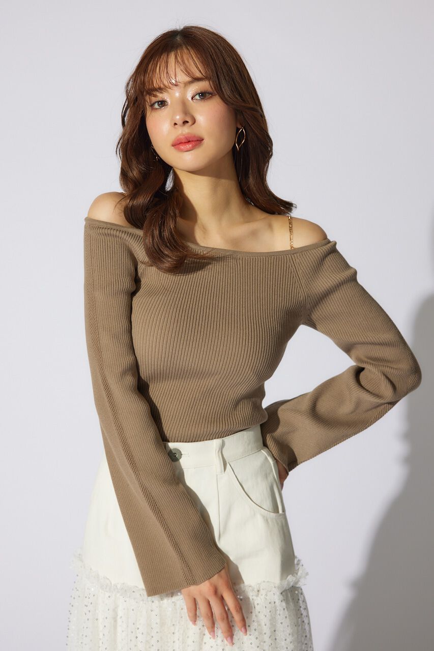 rienda「manywayオフショルニットトップス」|ニット・セーター|