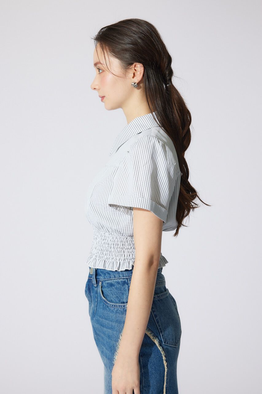 rienda「ウエストシャーリングZIPブラウス」|シャツ・ブラウス|