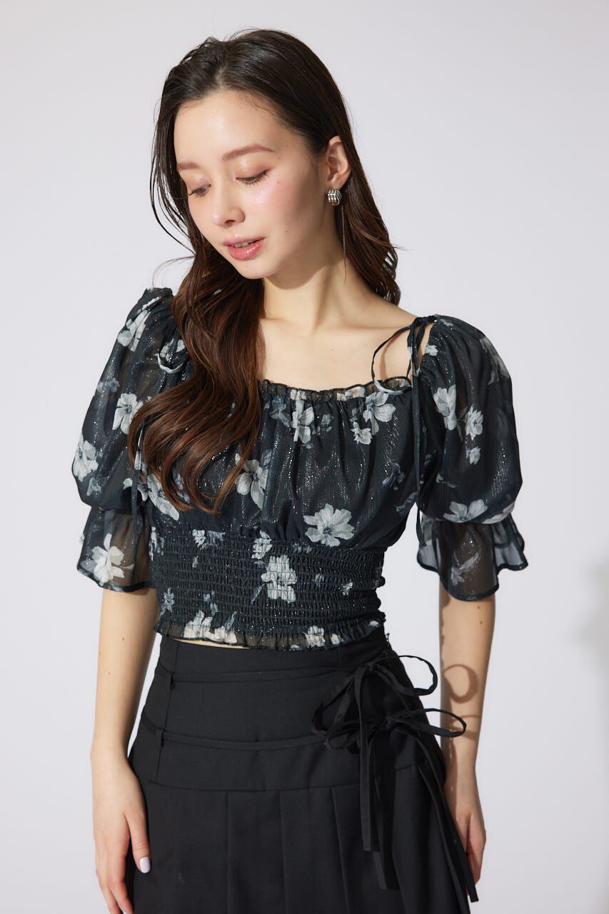 rienda「パフスリーブシャーリングブラウス」|シャツ・ブラウス|