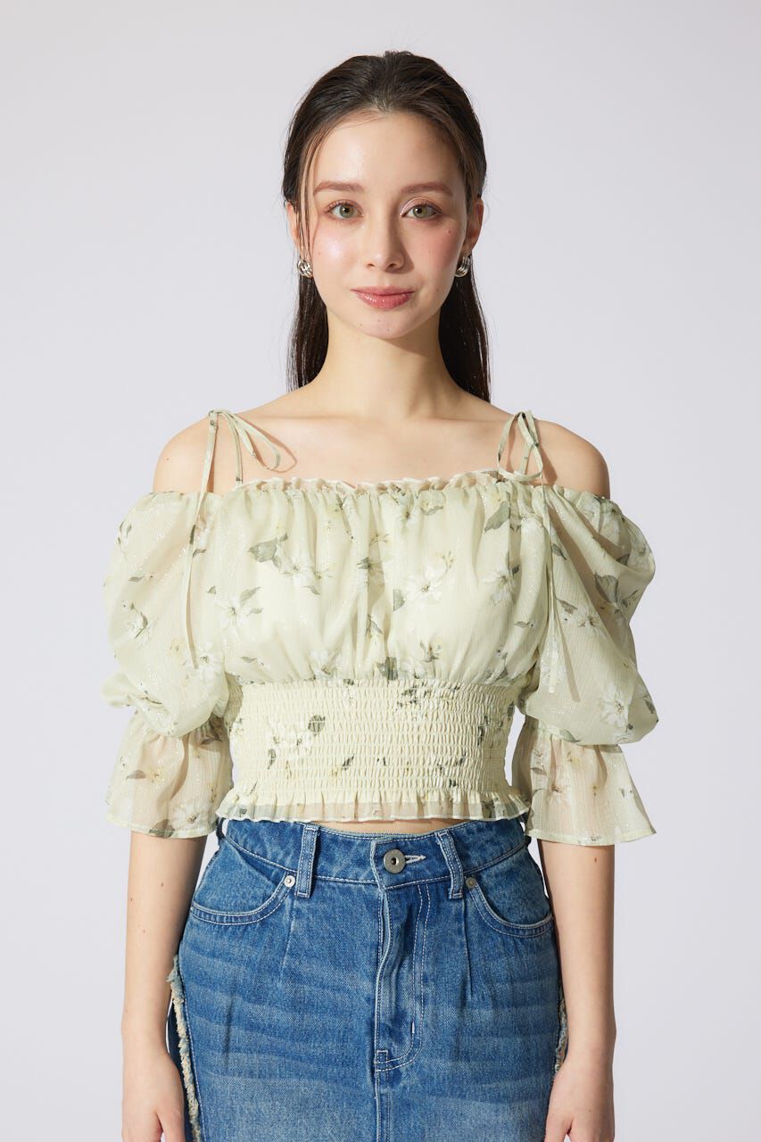 rienda「パフスリーブシャーリングブラウス」|シャツ・ブラウス|