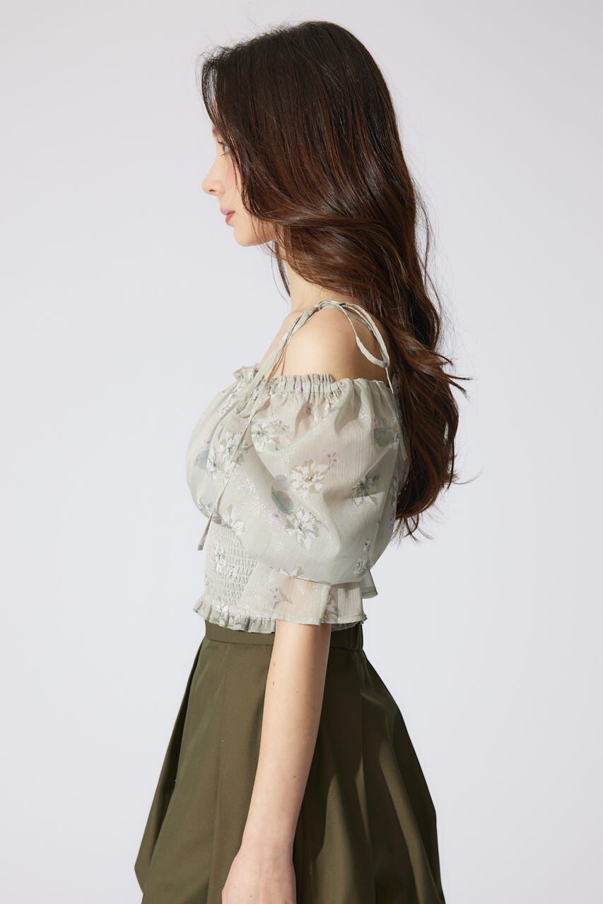 rienda「パフスリーブシャーリングブラウス」|シャツ・ブラウス|