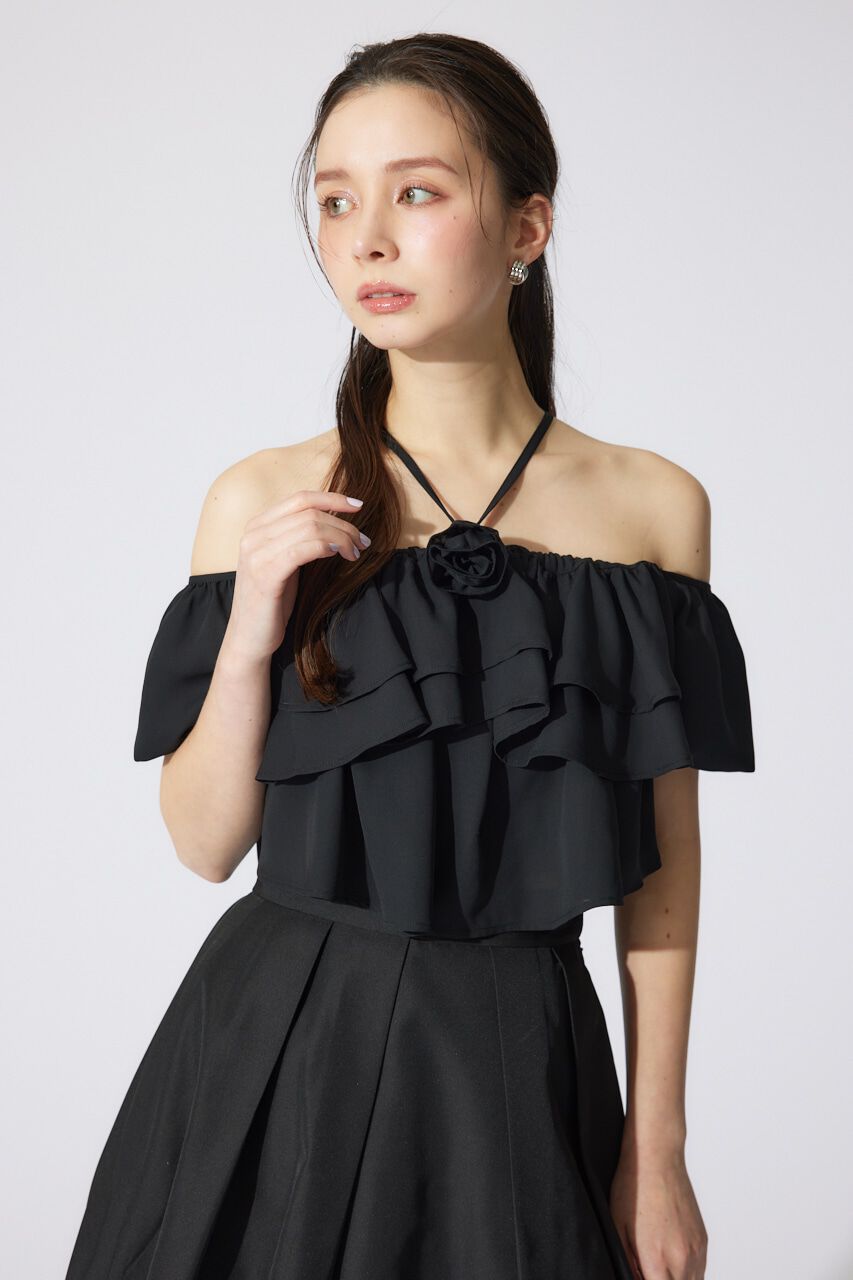 rienda「バルーンオフショルティアードブラウス」|シャツ・ブラウス|